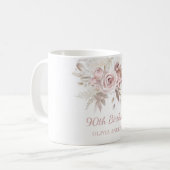 Mug Dusty Rose Rose Blush 90e Anniversaire cadeau de f (Devant gauche)