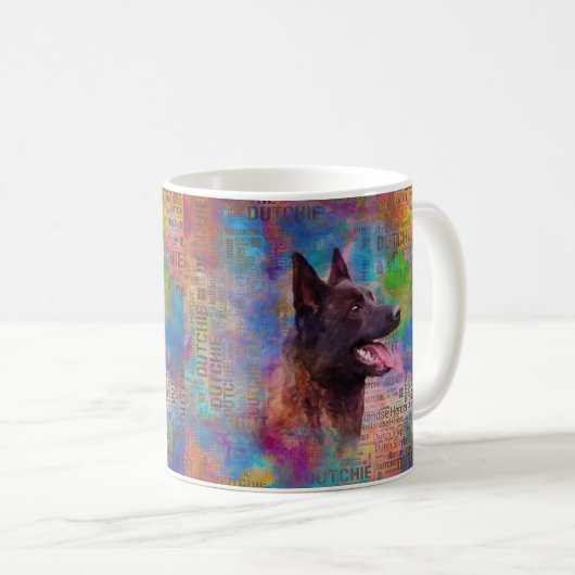 Mug Dutch Shepherd - Illustration utchie (Devant droit)