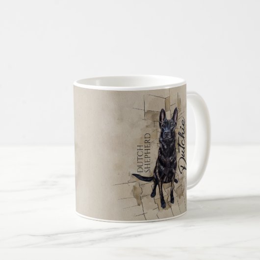 Mug Dutch Shepherd - Illustration utchie (Devant droit)