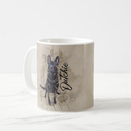 Mug Dutch Shepherd - Illustration utchie (Devant gauche)