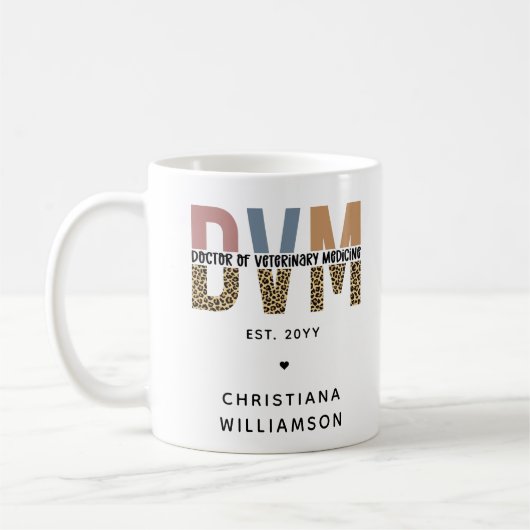 Mug DVM personnalisé Docteur en médecine vétérinaire C (Gauche)