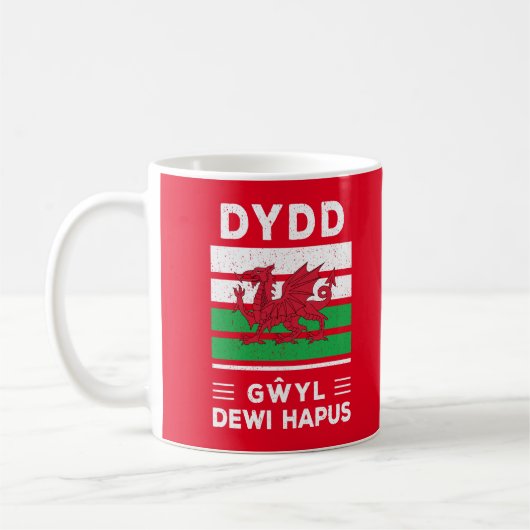 Mug Dydd Giles Dewi Hapus Joyeux St Davids Jour 2 (Gauche)