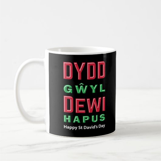 Mug Dydd Giles Dewi Hapus Joyeux St Davids Jour 5 (Gauche)