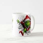 Mug Dynamic Grinch With Festive Design Breaking wall (Devant droit)