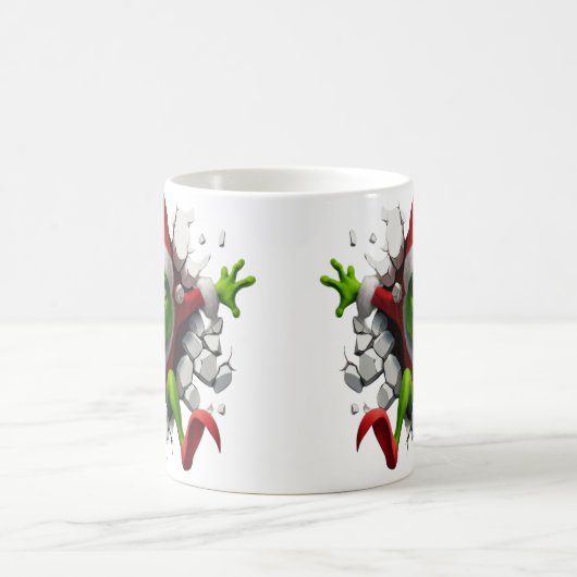 Mug Dynamic Grinch With Festive Design Breaking wall (Centre)