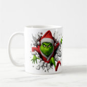 Mug Dynamic Grinch With Festive Design Breaking wall (Gauche)