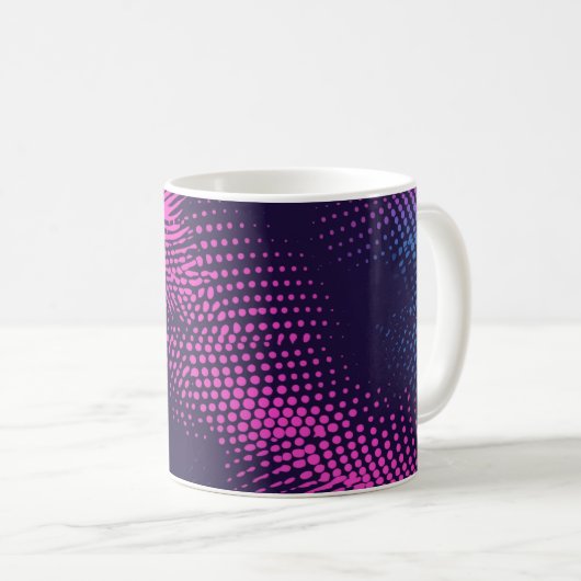 Mug 💖 Dynamic Pink & Purple Dotted Abstract Pattern (Devant droit)