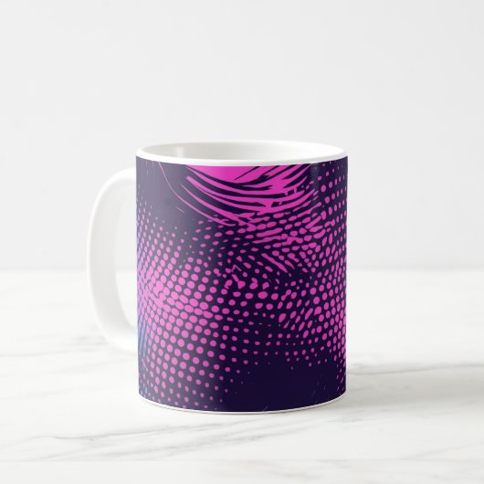 Mug 💖 Dynamic Pink & Purple Dotted Abstract Pattern (Devant gauche)
