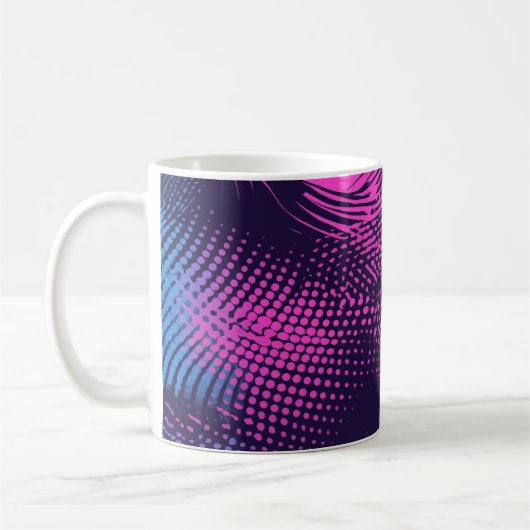 Mug 💖 Dynamic Pink & Purple Dotted Abstract Pattern (Gauche)