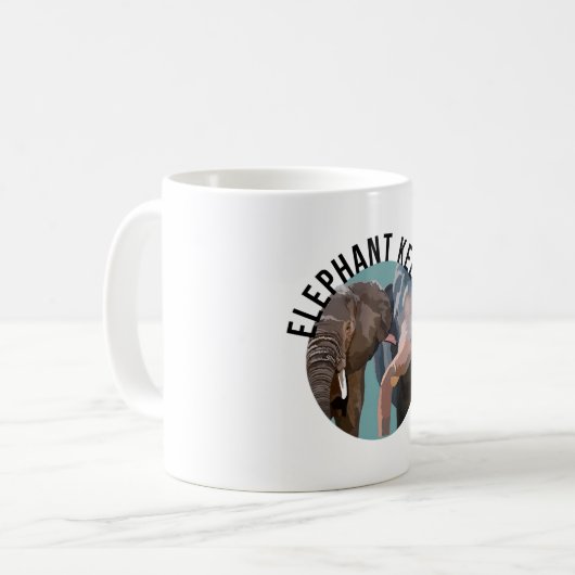 Mug E est pour Elephant Keeper (Devant gauche)