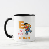 Mug E est pour Ernie | Ajouter Votre Nom (Gauche)