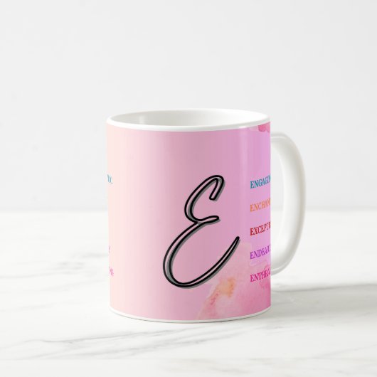Mug "E" initial (11oz) (Devant droit)