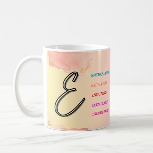 Mug "E" initial (11oz) (Gauche)