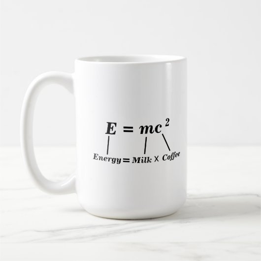 Mug E=mc2 énergie physique scientifique Einstein drôle (Gauche)