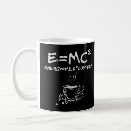 Mug E=MC2 Funny Science Café Énergie Lait Café (Gauche)