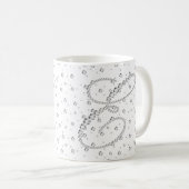 Mug E Monogramme initial Diamants blancs Imprimer (Devant droit)