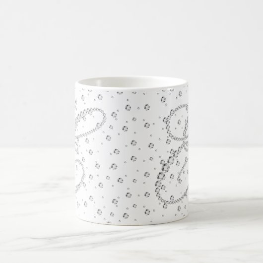 Mug E Monogramme initial Diamants blancs Imprimer (Centre)