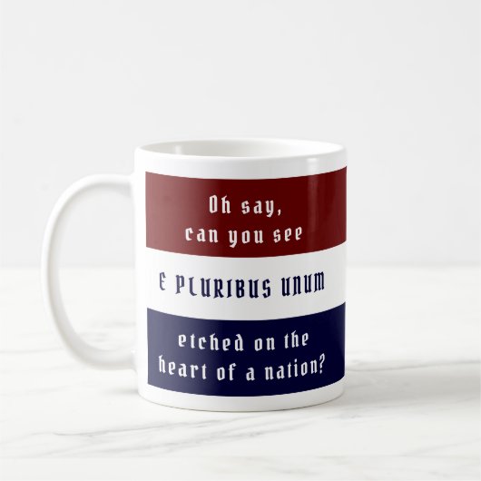 Mug E Pluribus Unum rouge blanc et bleu (Gauche)