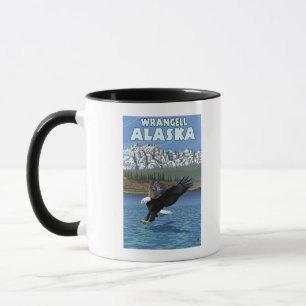 Mug Eagle chauve plongeant - Wrangell, Alaska