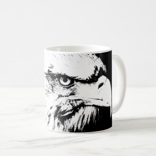 Mug Eagle Head Modern Pop Art Modèle Ajouter Votre Tex (Devant droit)