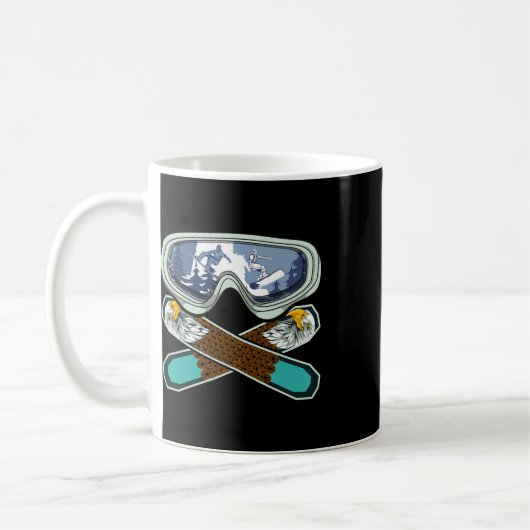 Mug Eagle Snowboard Snowboard Goggets Retro Snowb (Gauche)