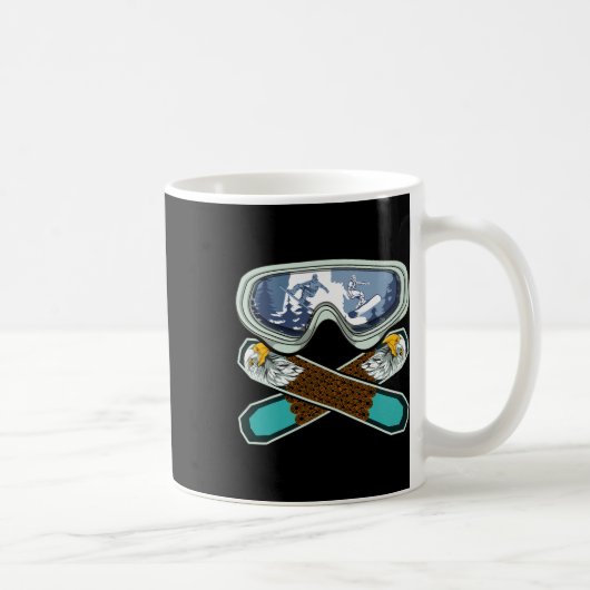 Mug Eagle Snowboard Snowboard Goggets Retro Snowb (Droite)