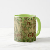 Mug Earth Brown Green Camouflage Glitter Camo Name (Devant droit)