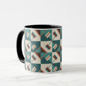 Mug Earth Grid Teal and Brown  (Devant gauche)