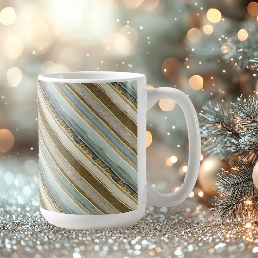 Mug Earth Tones Gold Christmas Motif#28 ID1009