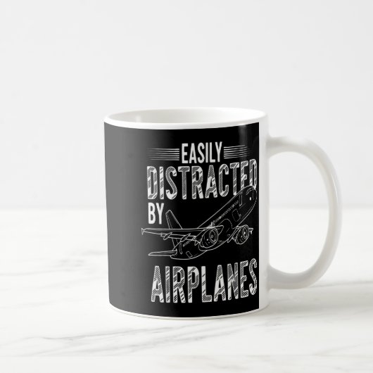 Mug Easily Distracted By Airplanes Funny Plane Lovers (Droite)