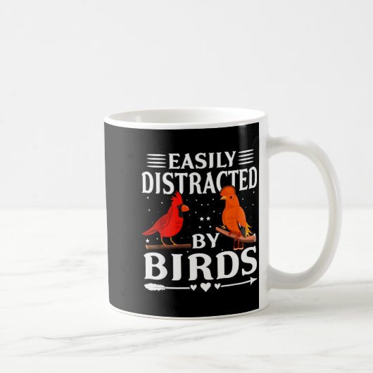 Mug Easily Distracted By Birds Cute Funny Quote Bird L (Droite)