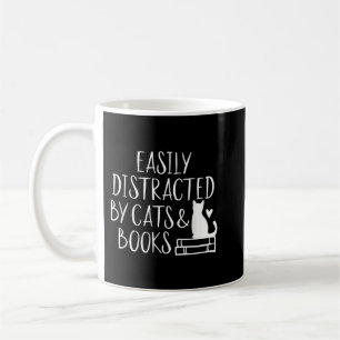 Mug Easily Distracted by Cats and Books
