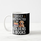Mug Easily Distracted By Goldens & Books - Golden (Gauche)