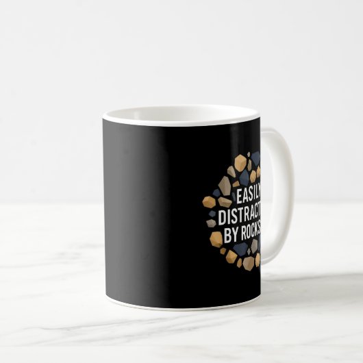 Mug Easily Distracted By Rocks Funny Geology Rock Coll (Devant droit)