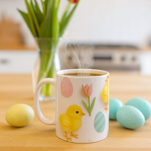 Mug Easter Baby Chickens and Bunny Rabbits