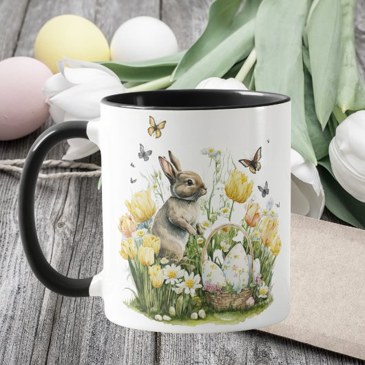 Mug Easter Bunny Aquarelle Jardin de printemps