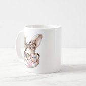 Mug Easter Bunny Cute Glasses Leopard Bunny Rabbit Eas (Devant gauche)
