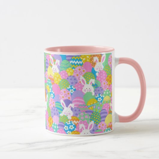 Mug EASTER Bunny Hide OEufs mignonette rose café cadea (Droite)