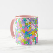 Mug EASTER Bunny Hide OEufs mignonette rose café cadea (Devant gauche)