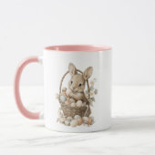 Mug Easter bunny with flowers and Easter eggs (Gauche)
