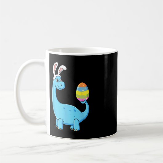 Mug Easter Day T Rex Dino Rabbit Ears With Egg Boys (Gauche)