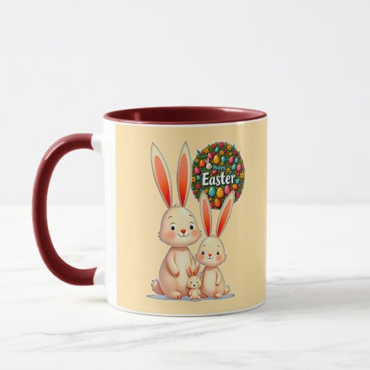 Mug Easter Family – Cute Bunny Celebration - caneca (Gauche)