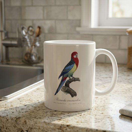 Mug Eastern rosella or Platycercus eximius parakeet