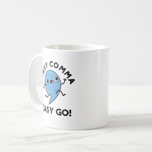 Mug Easy Comma Easy Go Funny Pun de ponctuation (Devant gauche)