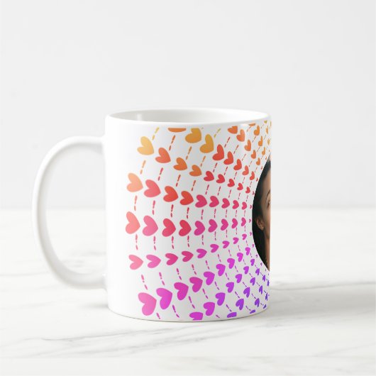 Mug Easy Modern & Trendy One Photo & Multi Hearts (Gauche)