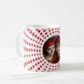 Mug Easy Modern & Trendy One Photo & Red Hearts (Devant gauche)