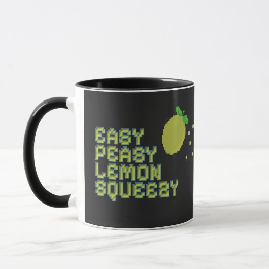 Mug Easy Peasy Lemon Squeezy - Pixel Art Noir Gam (Gauche)