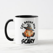 Mug Eat Drink And Be Scared Retro Cool (Gauche)