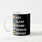 Mug Eat Sleep Anime Gaming Repeat Kawaii Otaku Anime M (Gauche)