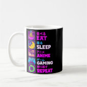 Mug Eat Sleep Anime Gaming Repeat Kawaii Otaku Anime M (Gauche)